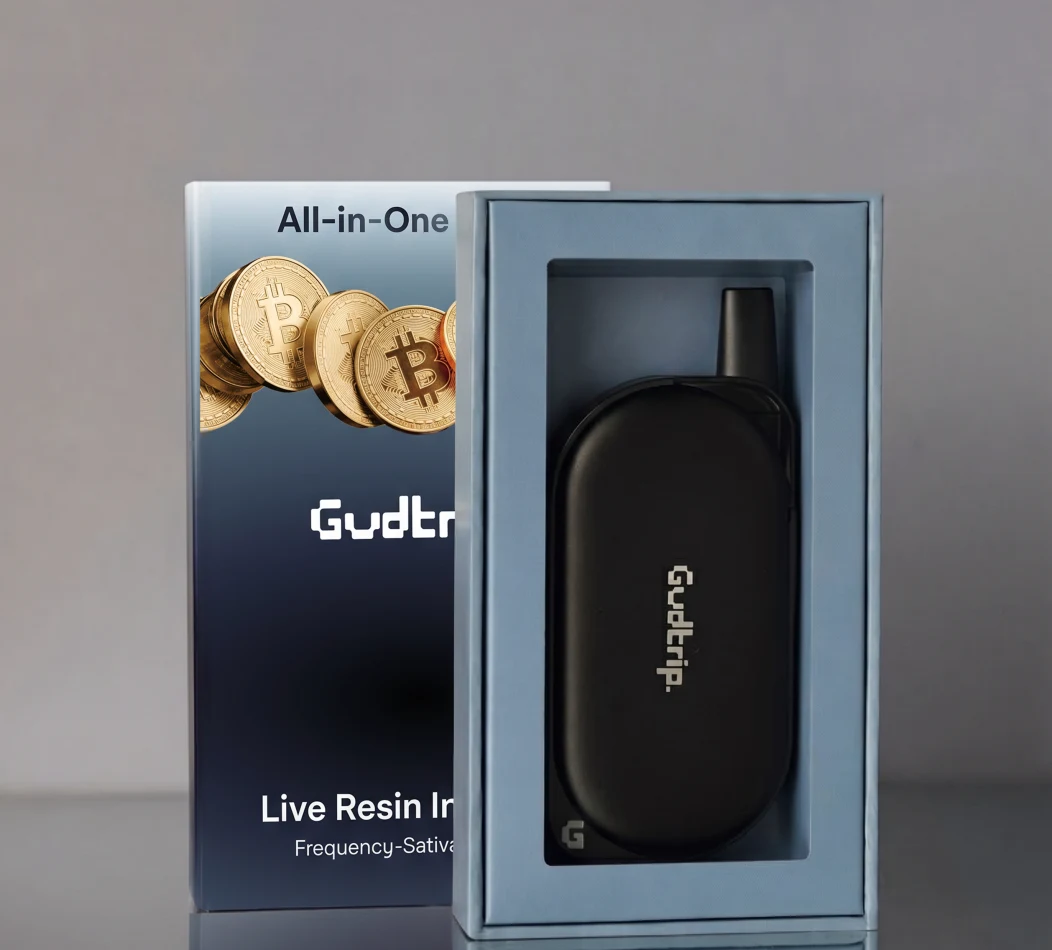 Gudtrip 1.25g Pump Sativa AIO package and device